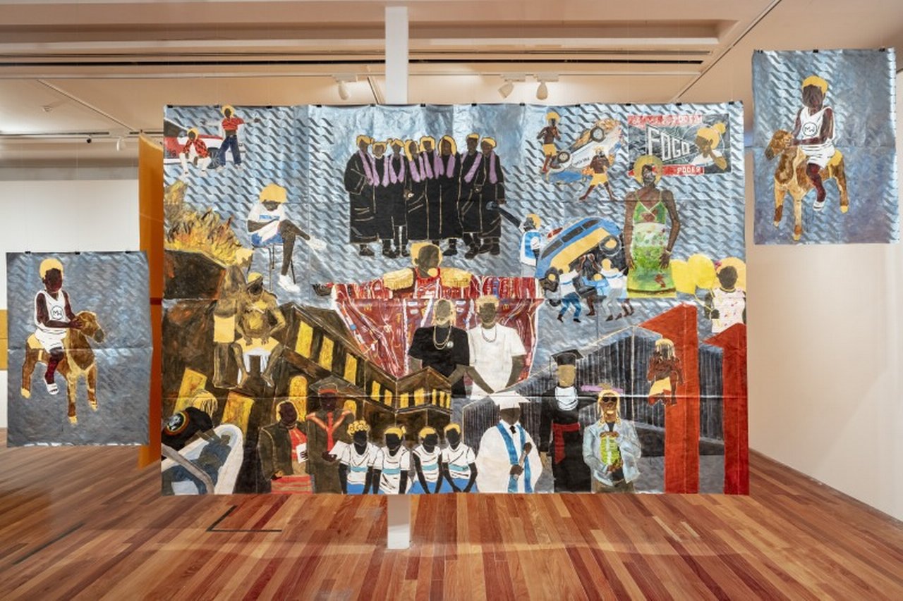 Maxwell Alexandre, exhibition view, Pardo é Papel, Museu de Arte do Rio, 2019/2020. © Maxwell Alexandre, Photo: Gabi Carrera